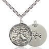 Sterling Silver St. Joseph of Cupertino Patron Saint Medal Necklace 1x5/8 inch Medium with 24 inch Chain by Bliss USA