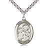 Sterling Silver St. Joseph Patron Saint Medal Necklace 1x3/4 inch pendant 24 inch curb chain Bliss USA