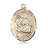 14kt Solid Gold St. Joshua Medal Pendant 1 x 3/4 inch Handcrafted by Bliss Manufacturing USA