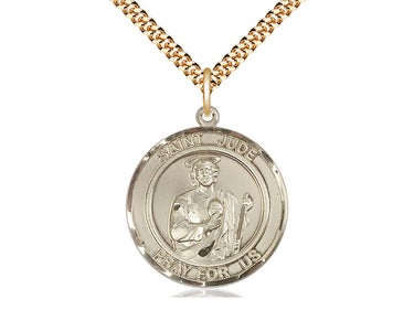 14kt Gold Filled St. Jude Patron Saint Medal Necklace 1 inch by 5/8 inch with 24 inch chain by Bliss