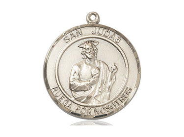14kt solid gold St. Jude Thaddeus medal pendant 1 inch by 5/8 inch handcrafted by Bliss Manufacturing