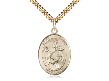 14kt Gold Filled St. Kevin patron saint medal necklace with 24 inch chain by Bliss Manufacturing