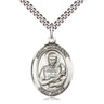 Sterling Silver St. Lawrence Patron Saint Medal Necklace 1 inch x 3/4 inch on 24 inch chain by Bliss