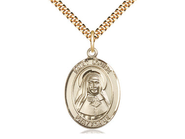 14kt Gold Filled St. Louise de Marillac Patron Saint Medal Necklace 1 inch x 3/4 inch on 24 inch chain by Bliss