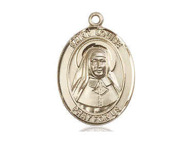 14kt solid gold St. Louise de Marillac patron saint medal pendant, 1 x 3/4 inches, handcrafted by Bliss