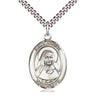 Sterling Silver St. Louise de Marillac Patron Saint Medal Necklace 1 inch x 3/4 inch on 24 inch chain by Bliss