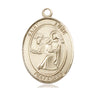 14kt solid gold St. Luke the Apostle patron saint medal pendant 1 x 3/4 inches by Bliss