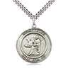 Sterling Silver St. Luke the Apostle patron saint medal necklace with 24 inch chain by Bliss Manufacturing