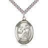 Sterling Silver St. Luke the Apostle Patron Saint Medal Necklace 1x3/4 inch with 24 inch Chain by Bliss
