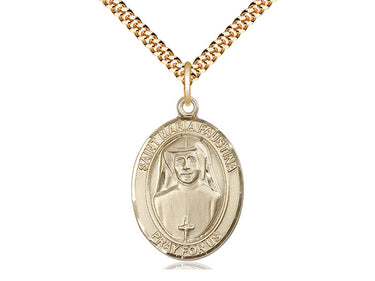 14kt Gold Filled St. Maria Faustina Catholic patron saint medal necklace with 24 inch chain by Bliss Manufacturing