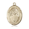 14kt solid gold St. Maria Faustina patron saint medal pendant handcrafted by Bliss