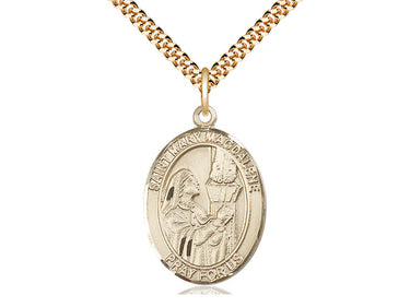 14kt Gold Filled St. Mary Magdalene Medium Patron Saint Medal Necklace 1x3/4 inch 24 inch Chain Bliss USA