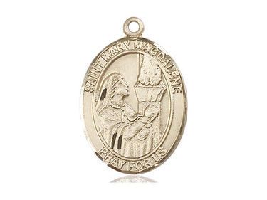14kt Solid Gold St. Mary Magdalene Medal Pendant 1 x 3/4 inch by Bliss Manufacturing