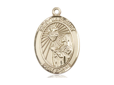 14kt Solid Gold St. Margaret Mary Alacoque Patron Saint Medal Pendant 1 inch by 3/4 inch by Bliss