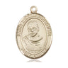 14kt Solid Gold St. Maximilian Kolbe Patron Saint Medal Pendant 1 inch by 3/4 inch by Bliss