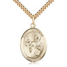 14kt Gold Filled St. Matthew the Apostle Patron Saint Medal Necklace 1 inch by 3/4 inch on 24 inch chain by Bliss