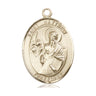 14kt Solid Gold St. Matthew the Apostle Patron Saint Medal Pendant 1 inch by 3/4 inch handcrafted by Bliss