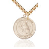 14kt Gold Filled St. Matthew the Apostle Patron Saint Medal Necklace 1x5/8 inch 24 inch Curb Chain Bliss USA Made