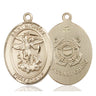 14kt solid gold St. Michael the Archangel medal pendant 1x3/4 inch handcrafted by Bliss Manufacturing