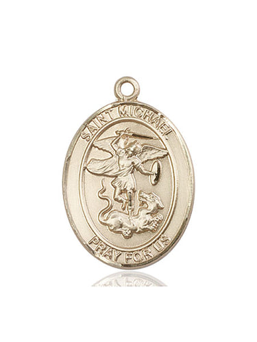 14kt Solid Gold St. Michael Paratrooper Medal Pendant 1 inch by 3/4 inch handcrafted by Bliss