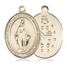 14kt Solid Gold Medium Miraculous Medal Pendant 1x3/4 inch handcrafted by Bliss Manufacturing USA