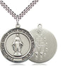 Medium sterling silver Miraculous Medal necklace with 24-inch curb chain by Bliss Manufacturing