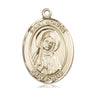 14kt Solid Gold St. Monica Patron Saint Medal Pendant 1 x 3/4 inch Handcrafted by Bliss