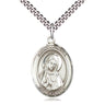 Sterling Silver St. Monica Patron Saint Medal Necklace 1 x 3/4 inches with 24 inch Chain by Bliss