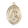 14kt Solid Gold St. Nicholas patron saint medal pendant 1 x 3/4 inches handcrafted by Bliss Manufacturing USA