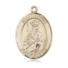 14kt Solid Gold St. Louis patron saint medal pendant 1 x 3/4 inch handcrafted by Bliss Manufacturing