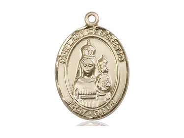 14kt solid gold Our Lady of Loretto medal pendant 1 x 3/4 inches patron of aviators by Bliss