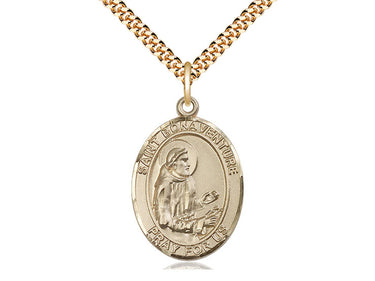 14kt Gold Filled St. Bonaventure Patron Saint Medal Necklace 1x3/4 inch on 24 inch Chain by Bliss