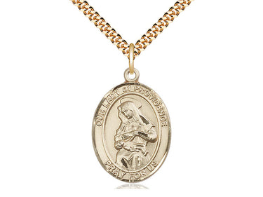 14kt Gold Filled Medium Our Lady of Providence Medal Necklace 1 x 3/4 inches on 24 inch chain by Bliss