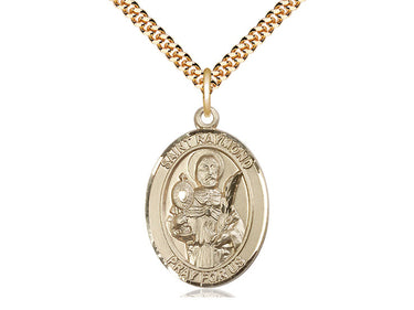 Gold Filled St. Raymond Nonnatus Patron Saint Medal Necklace 1 x 3/4 inch with 24 inch Chain by Bliss