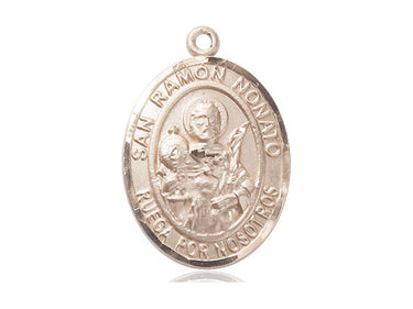 14kt Solid Gold St. Raymond Nonnatus Patron Saint Medal Pendant 1 x 3/4 inches by Bliss