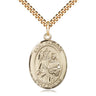 14kt Gold Filled St. Raphael the Archangel Medal Necklace 1x3/4 inch on 24 inch Chain by Bliss USA