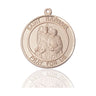 14kt Solid Gold St. Raphael the Archangel patron saint medal pendant 1x5/8 inches by Bliss Manufacturing