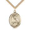14kt Gold Filled St. Rose of Lima patron saint medal necklace with 24 inch chain, handcrafted by Bliss Manufacturing USA