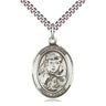 Sterling Silver St. Sarah Patron Saint Medal Necklace 1x3/4 inch pendant 24 inch chain by Bliss