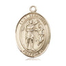 14kt solid gold St. Sebastian patron saint medal pendant 1x3/4 inch handcrafted by Bliss Manufacturing USA