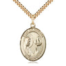 14kt Gold Filled Our Lady Star of the Sea medal necklace 1 inch pendant with 24 inch chain by Bliss