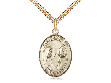 14kt Gold Filled Our Lady Star of the Sea medal necklace 1 inch pendant with 24 inch chain by Bliss