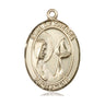 14kt solid gold Our Lady Star of the Sea Stella Maris medal pendant 1 inch by 3/4 inch handcrafted by Bliss