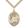 14kt gold filled St. Edith Stein patron saint medal necklace with 1x3/4 inch pendant on 24 inch curb chain by Bliss Manufacturing