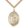 14kt Gold Filled St. Stephen the Martyr patron saint medal necklace 1x3/4 inch with 24 inch chain by Bliss