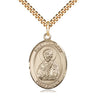 14kt Gold Filled St. Timothy patron saint medal necklace with 24 inch chain, 1 x 3/4 medal, handcrafted by Bliss Manufacturing USA