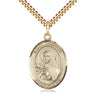 14kt Gold Filled St. Theresa patron saint medal necklace with 24 inch chain, 1 x 3/4 medal, handcrafted by Bliss Manufacturing USA