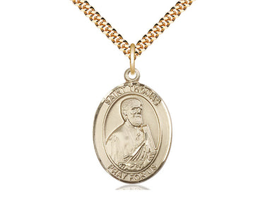14kt Gold Filled St. Thomas the Apostle Patron Saint Medal Necklace 1 x 3/4 with 24 inch chain by Bliss