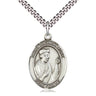 Sterling silver St. Thomas More patron saint medal necklace, 1 inch by 3/4 inch pendant on 24 inch chain, handcrafted by Bliss Manufacturing