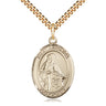 14kt Gold Filled St. Veronica patron saint medal necklace with 24 inch curb chain by Bliss Manufacturing